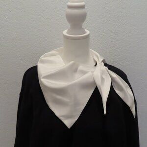 New Z Neck Scarf. Cream Satin Tie Scarf. Light Fabric. Handmade